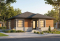 front - BASE MODEL - Small, modern & economical open concept bungalow with unfinished basement, large shower, eat-in kitchen - Rising Moon