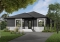 Color version 3 - Front - Small Affordable modern house plan with open floor plan concept, unfinished basement - Rising Moon 2