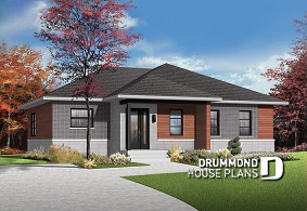 front - BASE MODEL - Open concept modern bungalow with 2 large bedrooms, great open floor plan concept - Erindale 3