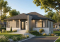 front - BASE MODEL - Abundantly fenestrated, two bedroom modern house plan with open floor plan concept and lots of natural lights - Camelia