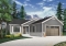 front - BASE MODEL - Affordable modern rustic ranch bungalow, 2-car garage, master suite with private shower, open floor concept - Miranda 3