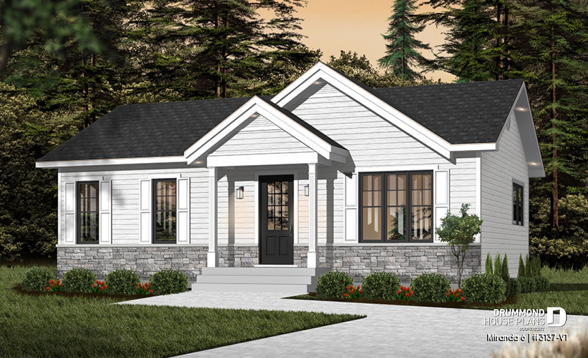 Color version 3 - Front - Affordable Farmhouse House Plan with 4 Bedrooms and Optional Finished Basement – Miranda 6 - Miranda 6