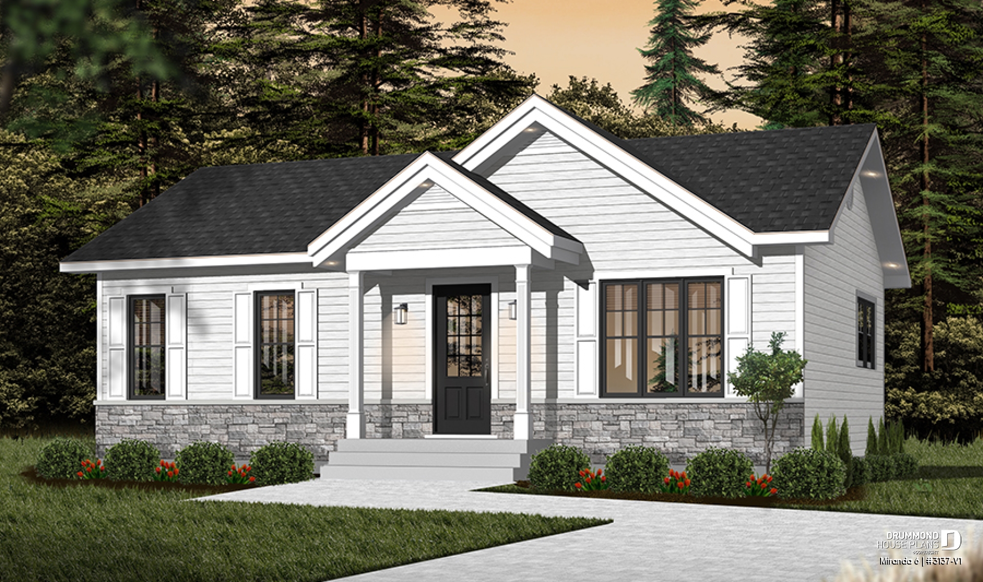 Color version 3 - Front - Affordable Farmhouse House Plan with 4 Bedrooms and Optional Finished Basement – Miranda 6 - Miranda 6