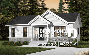 Color version 3 - Front - Economical 4 bedrooms home with 2 family rooms, 2 baths, open floor plan concept - Miranda 6