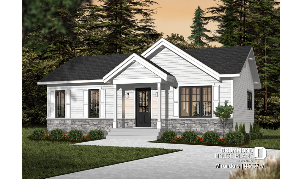 Color version 3 - Front - Affordable Farmhouse House Plan with 4 Bedrooms and Optional Finished Basement – Miranda 6 - Miranda 6