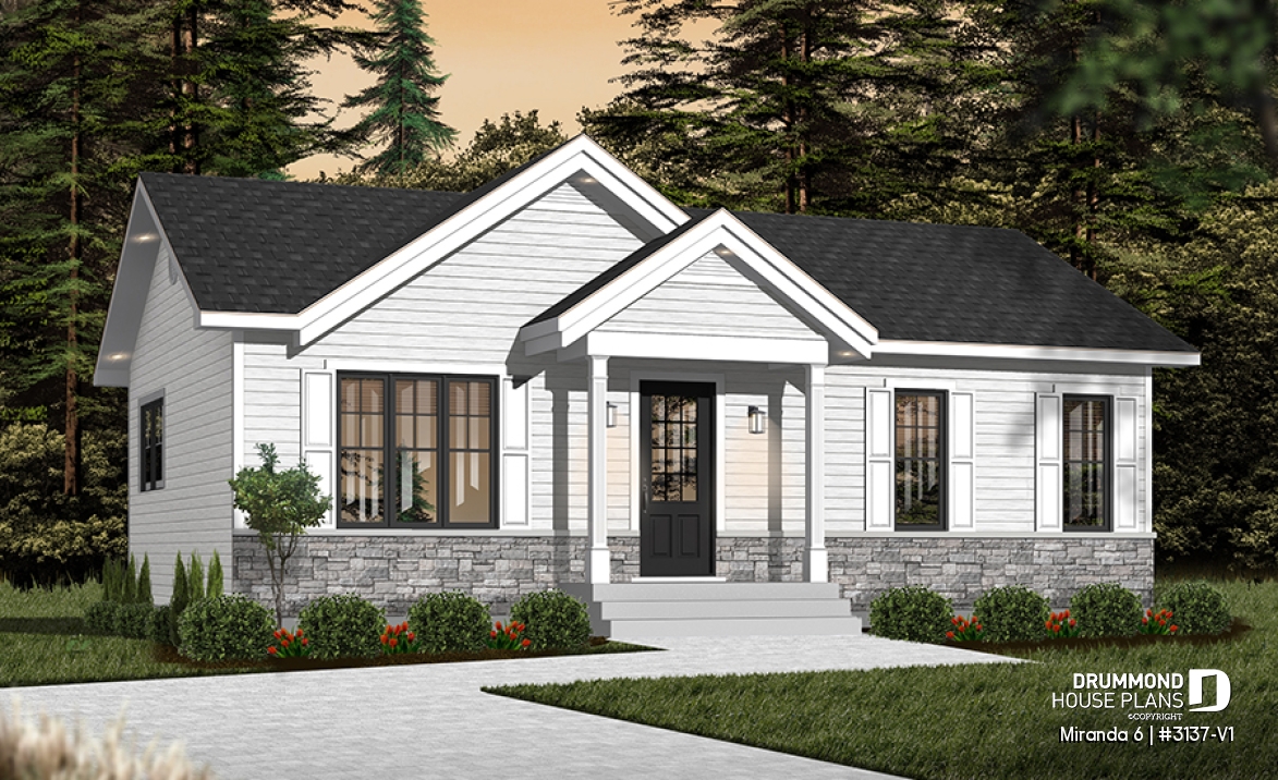 Color version 3 - Front - Affordable Farmhouse House Plan with 4 Bedrooms and Optional Finished Basement – Miranda 6 - Miranda 6