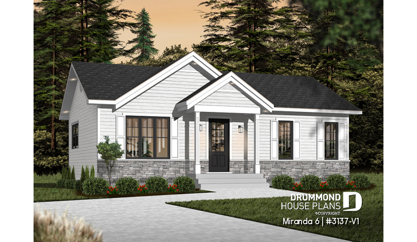 Color version 3 - Front - Economical 4 bedrooms home with 2 family rooms, 2 baths, open floor plan concept - Miranda 6