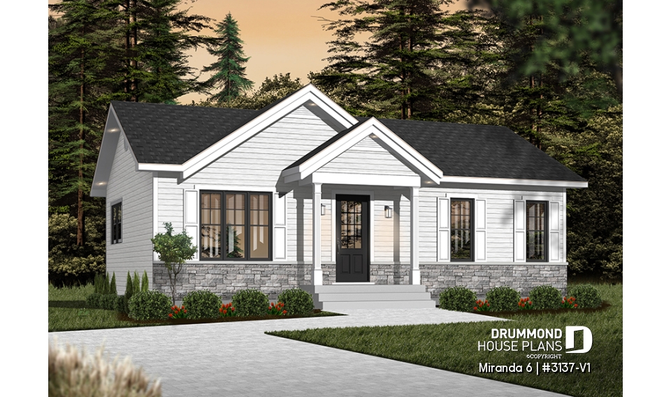 Color version 3 - Front - Affordable Farmhouse House Plan with 4 Bedrooms and Optional Finished Basement – Miranda 6 - Miranda 6