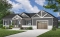 front - BASE MODEL - Country style bungalow with large one-car garage, great open kitchen, dining and living room concept, 2 beds - Miranda 4