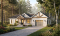 front - BASE MODEL - Compact Single-Story Farmhouse Home Plan with Garage, Ideal for First-Time Buyers and Small Budgets - Miranda 4