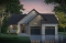 front - BASE MODEL - Single-story home with double garage, spacious main-floor primary suite, STÛV wood-burning fireplace, and den - Hubert 3