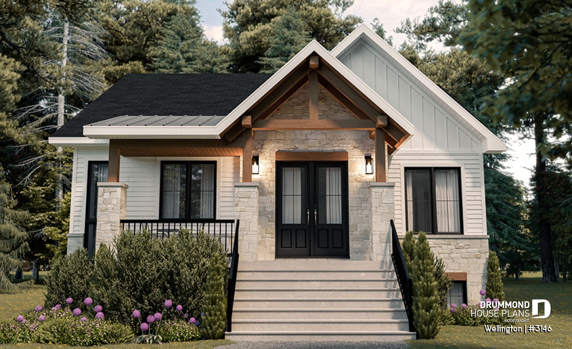 front - BASE MODEL - Modern Craftsman style 2 to 4 bedroom home with living &amp; family rooms, ideal home for big family - Wellington