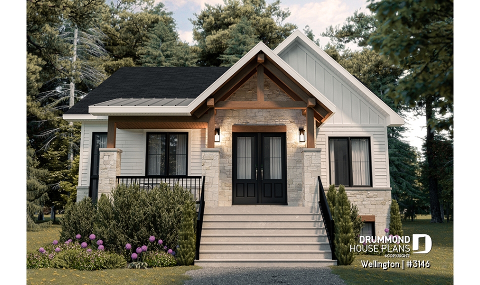 front - BASE MODEL - Modern Craftsman style 2 to 4 bedroom home with living &amp; family rooms, ideal home for big family - Wellington