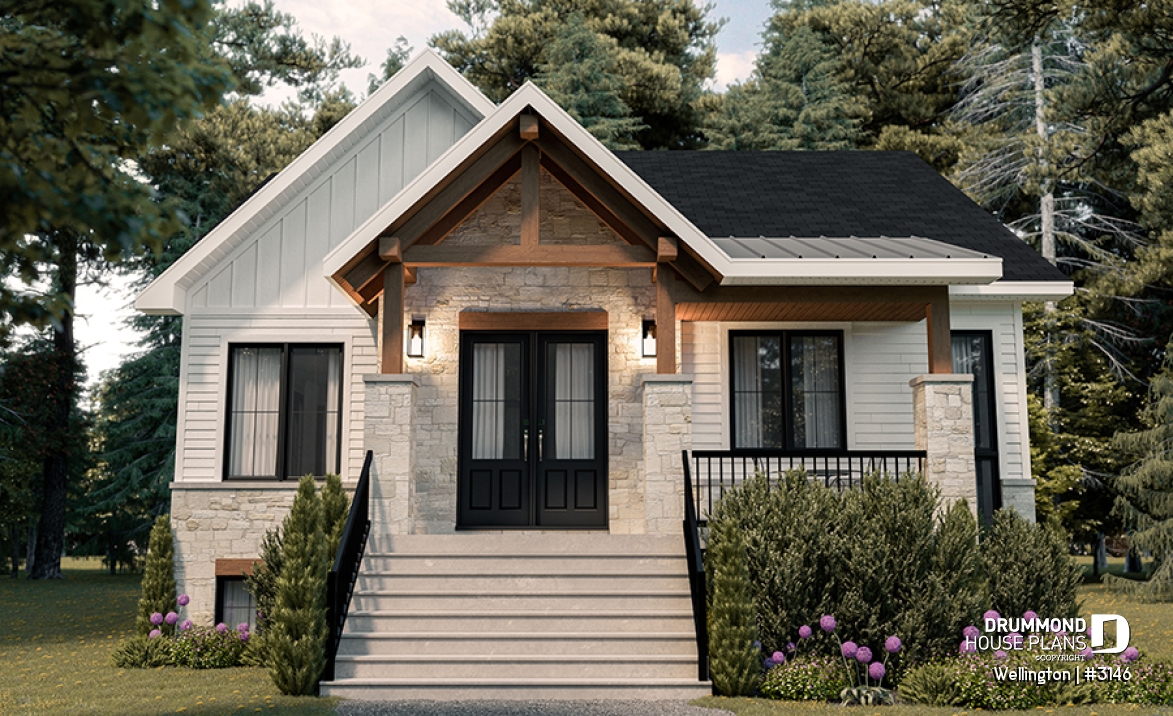 front - BASE MODEL - Modern Craftsman style 2 to 4 bedroom home with living &amp; family rooms, ideal home for big family - Wellington