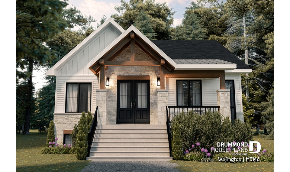 front - BASE MODEL - Modern Craftsman style 2 to 4 bedroom home with living &amp; family rooms, ideal home for big family - Wellington