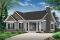 front - BASE MODEL - Transitional Bungalow house plan with open floor plan, large fireplace, kitchen island, large bathroom - Bradley 2