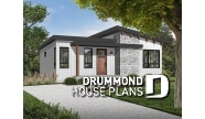 Color version 1 - Front - Affordable Modern house plan, finished basement (total 4 beds), 2 family rooms, walk-in pantry - Sparrow 