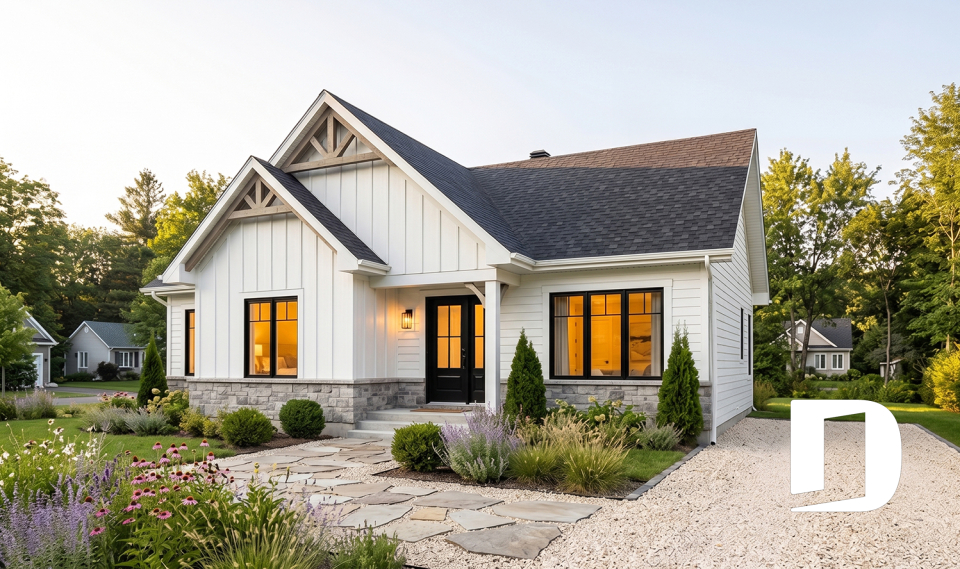front - BASE MODEL - One-Story Modern Farmhouse House Plan, Home Office, Up to 5 Bedrooms, Optional Finished Basement ($) - Aspen Creek 3