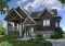 front - BASE MODEL - Rustic bungalow home design with front covered balcony, wood stove fireplace, open concept & appealing design - Lakewood