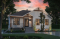 front - BASE MODEL - Single-story house model with 3 bedrooms on the ground floor, unfinished daylight basement - Merrain