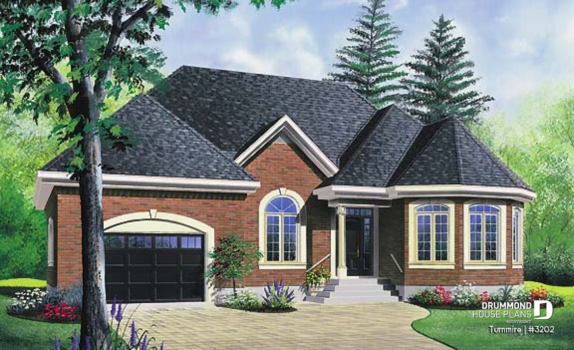 front - BASE MODEL - Bungalow low budget with turret, cathedral ceiling, master bedroom with lots of natural light - Turnmire