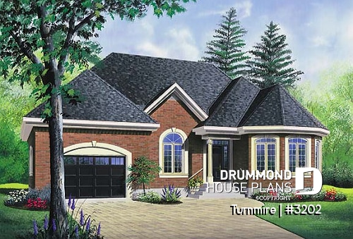 front - BASE MODEL - Bungalow low budget with turret, cathedral ceiling, master bedroom with lots of natural light - Turnmire