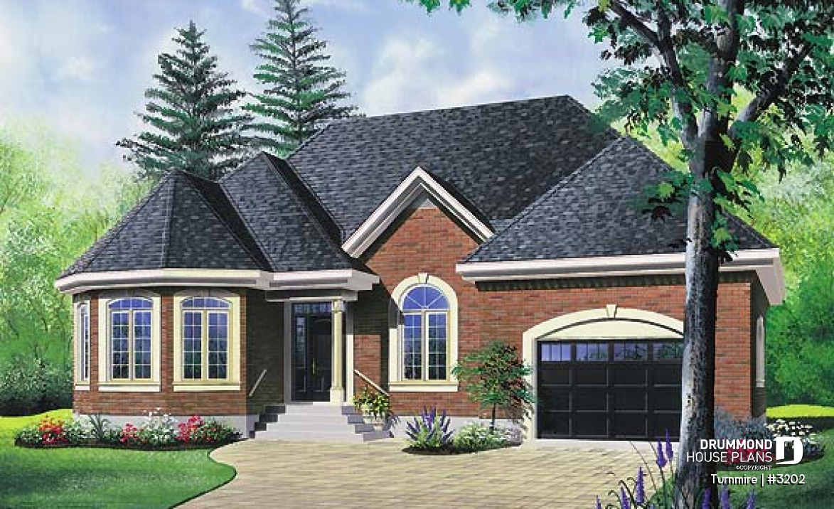 front - BASE MODEL - Bungalow low budget with turret, cathedral ceiling, master bedroom with lots of natural light - Turnmire