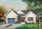 front - BASE MODEL - Single storey with 3 large bedrooms and a spacious living room, office corner, pantry, house plan with garage - Frangelica 2