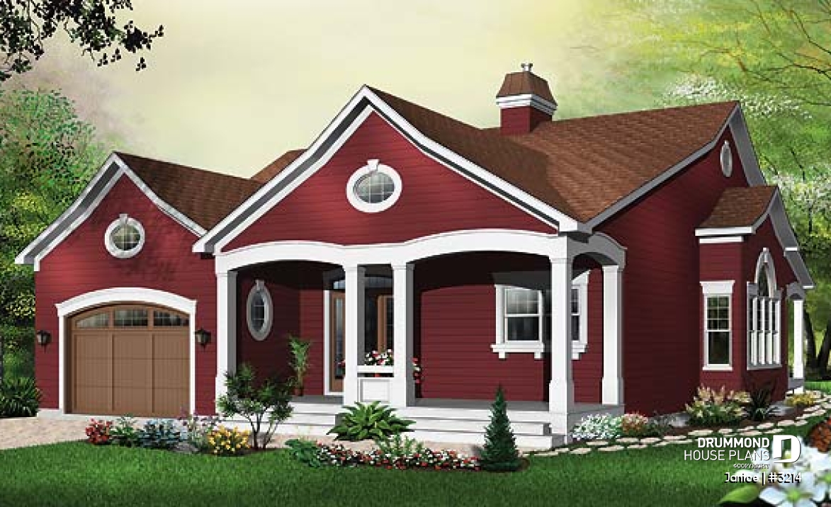 front - BASE MODEL - 9' ceiling, large master bedroom with en-suite, open floor plan concept, 3 good size bedrooms, garage - Janice