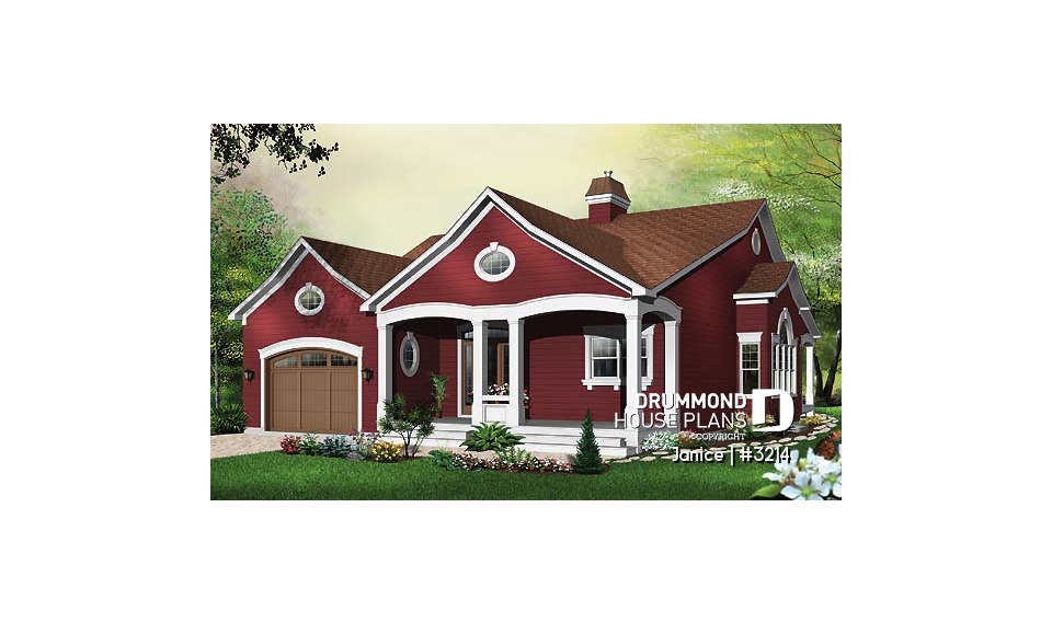 front - BASE MODEL - 9' ceiling, large master bedroom with en-suite, open floor plan concept, 3 good size bedrooms, garage - Janice