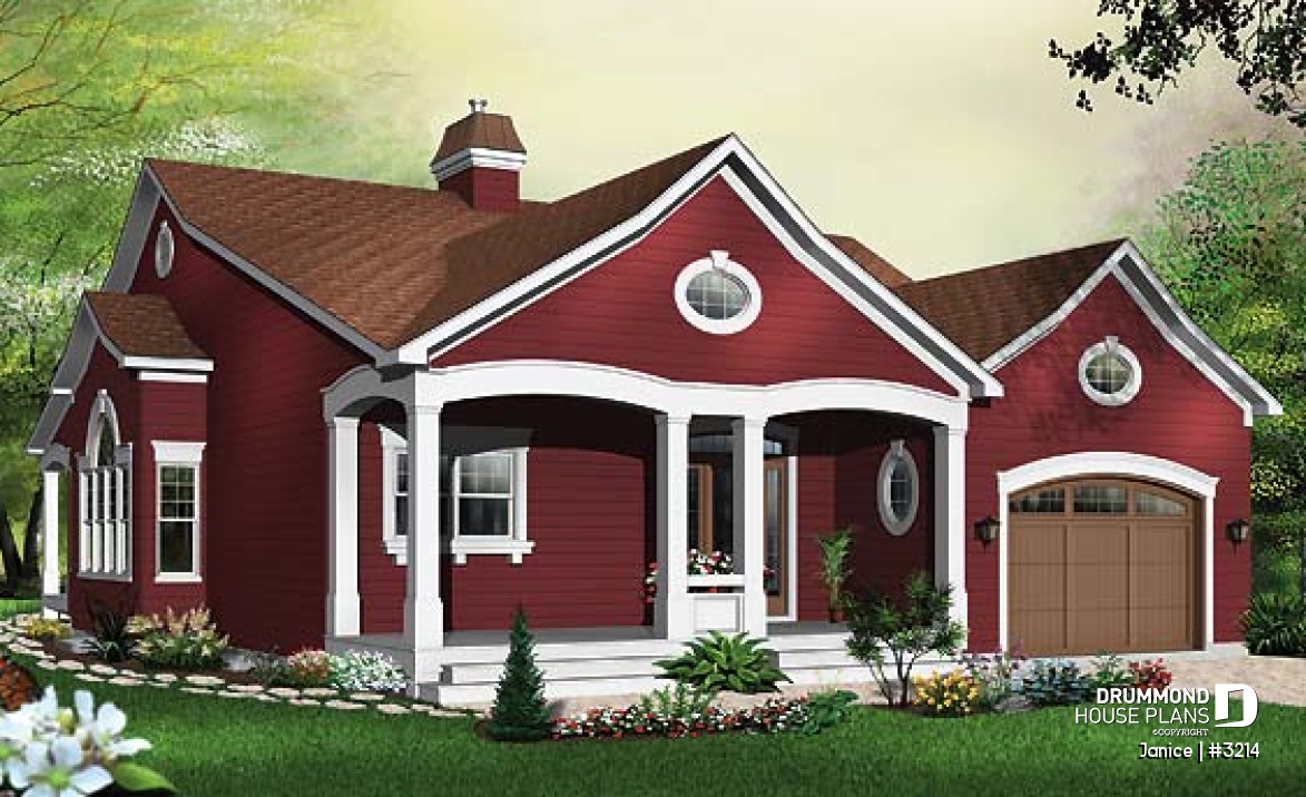 front - BASE MODEL - 9' ceiling, large master bedroom with en-suite, open floor plan concept, 3 good size bedrooms, garage - Janice