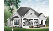 Color version 1 - Front - Country bungalow house plan w/garage, open floor plan, large master bedroom w/sitting area, 9' ceiling - Tacite