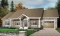 front - BASE MODEL - 3 bedroom ranch house plan with 3 bedrooms, covered porch and garage - Remington