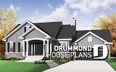 front - BASE MODEL - Craftsman bungalow, open living concept, two car garage, fireplace in family room, unfinished basement - Newburg 2