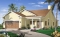 front - BASE MODEL - Perfect 3 bedrooms, 2 bathrooms bungalow house plan with a 2-car garage, for a narrow lot - Eastbrook