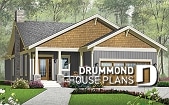 front - BASE MODEL - Craftsman inspired house plan with double garage, covered terrace, 3 bedrooms, laundry room, great kitchen - Westbrook
