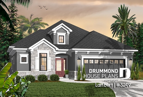 front - BASE MODEL - 4 bedroom, one storey Craftsman with ample storage and laundry area - Citadelle
