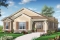 front - BASE MODEL - 4 bedroom ranch style home plan with 2 living rooms and rear entry 2-car garage - Thea