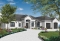 Color version 2 - Front - Mediterranean 3 bedroom house plan, with 13' ceilings, double garage and lanai - Belarte