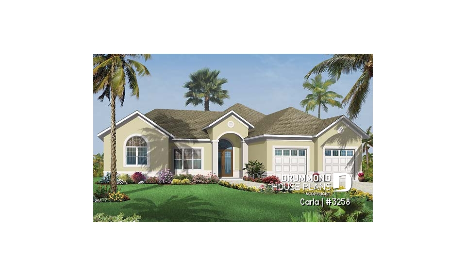 front - BASE MODEL - 3 bedroom mediteranean with high ceilings and a covered terrace - Carla