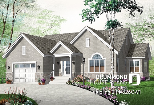 front - BASE MODEL - Open concept CapeCod style with 2 bedrooms and a garage - Kipling 2