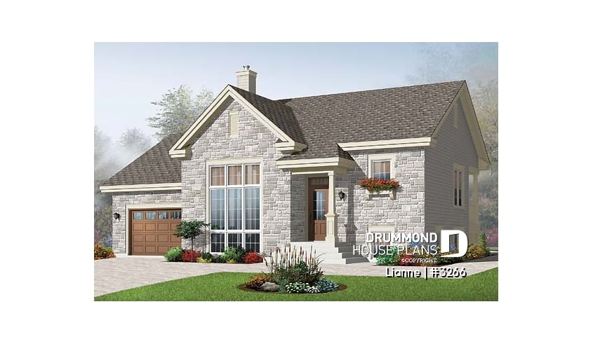 front - BASE MODEL - Abundant windows, 17' ceiling, large family room and a garage - Lianne