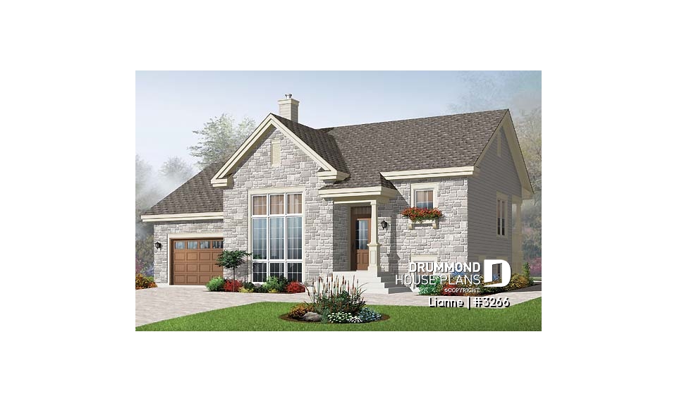 front - BASE MODEL - Abundant windows, 17' ceiling, large family room and a garage - Lianne