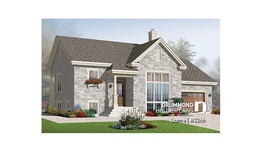 front - BASE MODEL - Abundant windows, 17' ceiling, large family room and a garage - Lianne