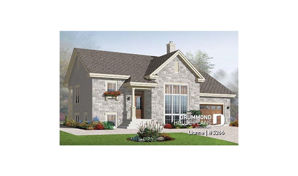 front - BASE MODEL - Abundant windows, 17' ceiling, large family room and a garage - Lianne