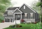 front - BASE MODEL - 3 bedroom bungalow house plan, 2-car garage w / bonus room, 3 bedrooms, fireplace, kitchen island - Parker