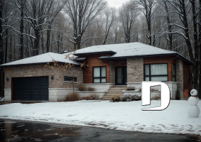 front - BASE MODEL - Affordable Ranch bungalow, home office (or bed # 3), 2-car garage, pantry, fireplace, laundry room - Sonata