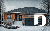 front - BASE MODEL - Modern home design, master ensuite, open floor plan, home office or bedroom #3, 2-car garage - Sonata 2