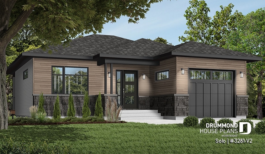 House Plan 1 Bedrooms, 2 Bathrooms, Garage, 3281-V2 | Drummond House Plans