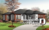 front - BASE MODEL - Modern House Plan with open floor plan concept, large kitchen island and a large garage - Stillwell